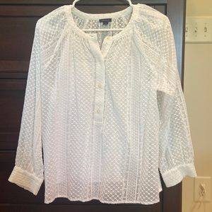 White sheer Ann Taylor top with detachable camisole. Small. Excellent condition